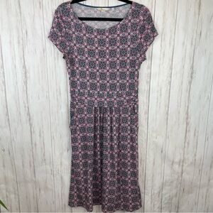 Anthropologie pink and green dress with pockets 10R